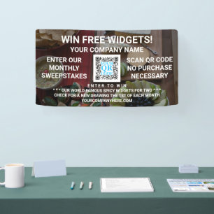 Business QR Code Dark Photo Custom Promotional Banner