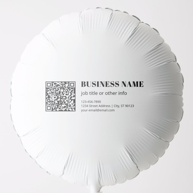 Business QR code & Editable Retro-Modern Text Balloon (Front)