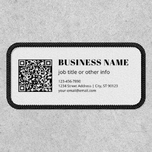 Business QR code & Editable Retro-Modern Text Patch