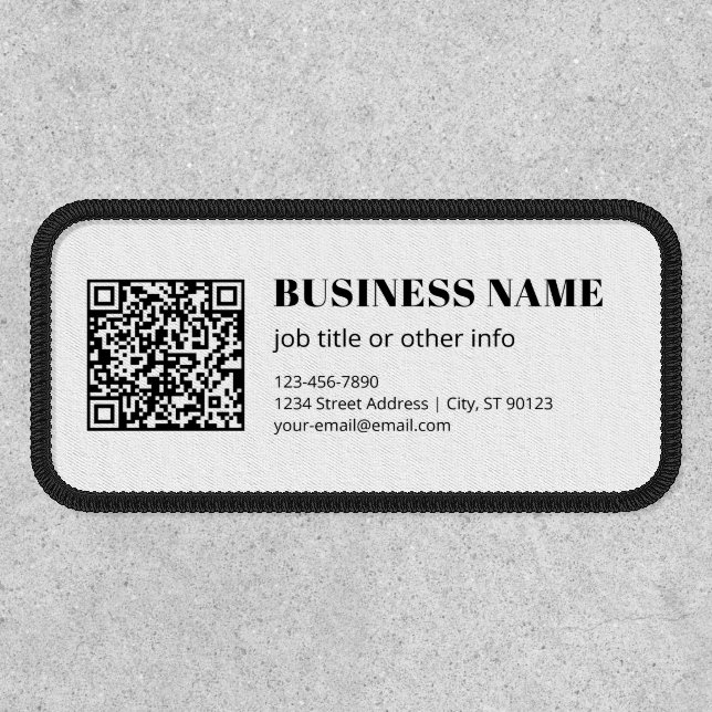 Business QR code & Editable Retro-Modern Text Patch (Front)
