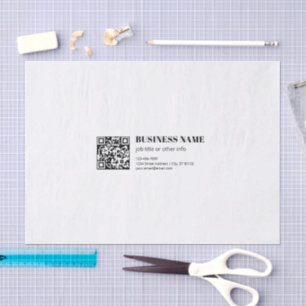Business QR code & Editable Retro-Modern Text Tissue Paper