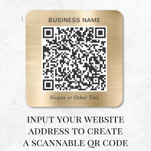 Business QR Code Gold Square Sticker