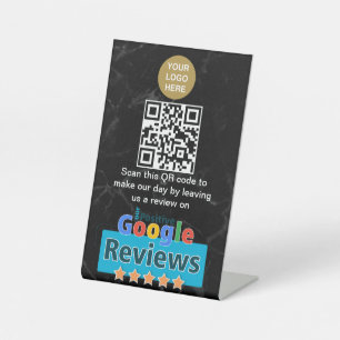 Business QR Code Google Review Pedestal Sign