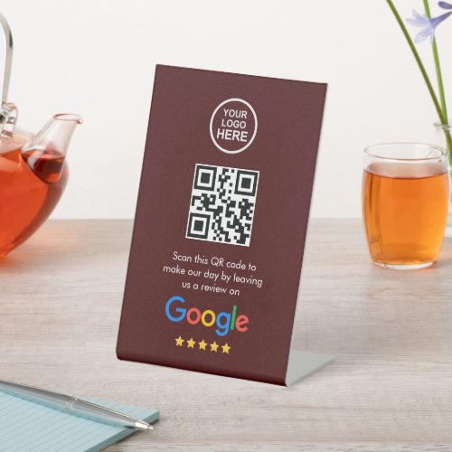Business QR Code Google Review Pedestal Sign