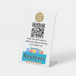 Business QR Code Google Review Pedestal Sign