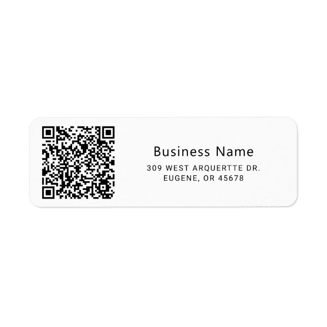 Business QR Code Label (Front)