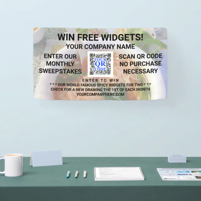 Business QR Code Light Photo Custom Promotional Banner | Zazzle