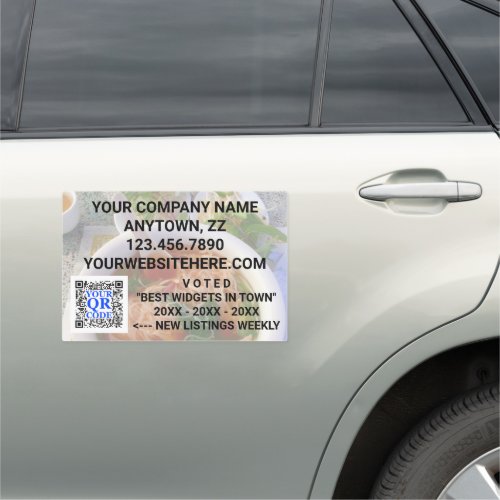 Business QR Code Light Photo Real Estate Large Car Magnet