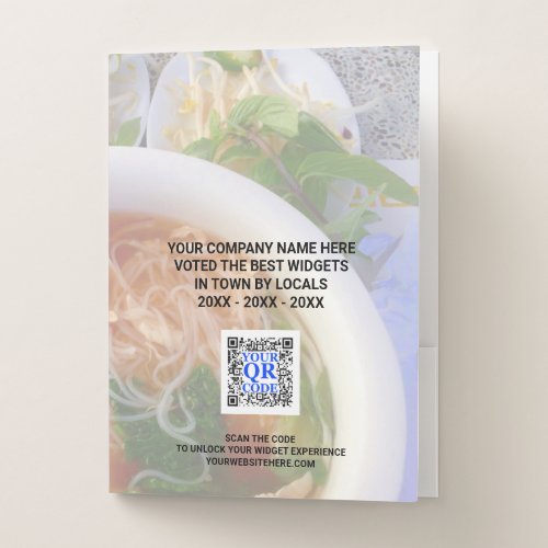 Business QR Code Light Photo Real Estate Promo Pocket Folder