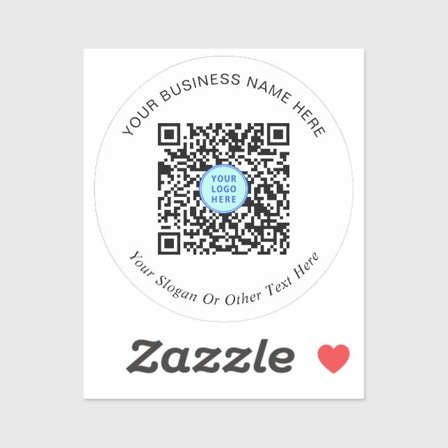 Business QR Code Logo Promotional Sticker (Sheet)