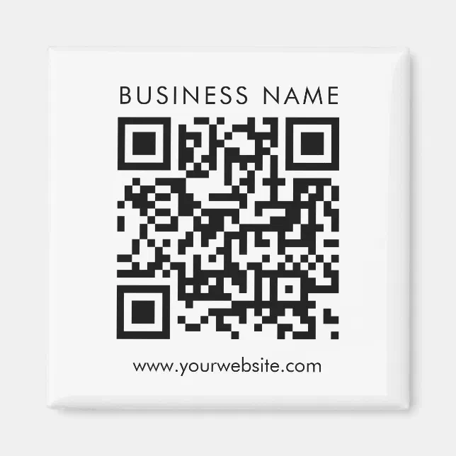 Customizable Magnets Qr Code Business QR Code Logo Text Custom Square Template Magnet | Zazzle