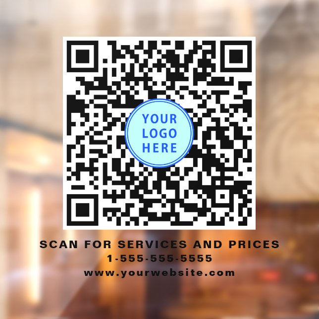 Business QR Code Logo Window Cling (Sheet 2)