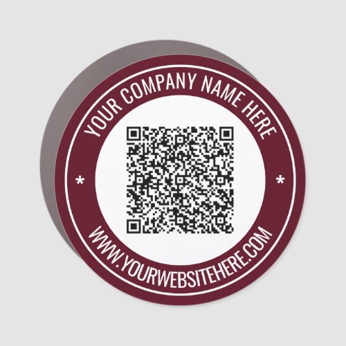 Business QR Code Name Website Company Car Magnet
