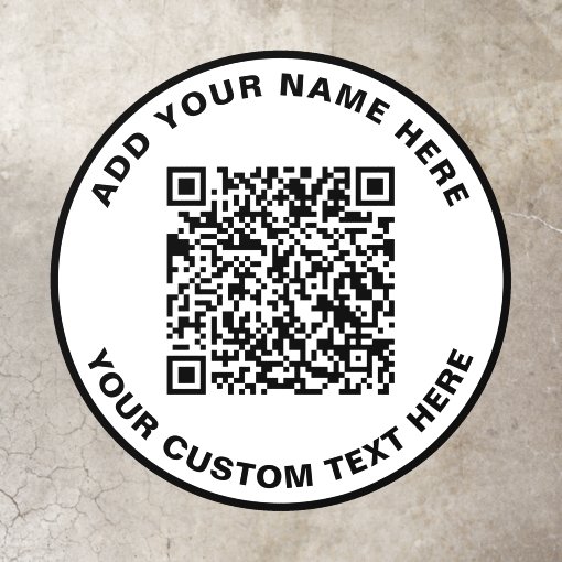 Business QR Code or Logo Circle Floor Decals | Zazzle