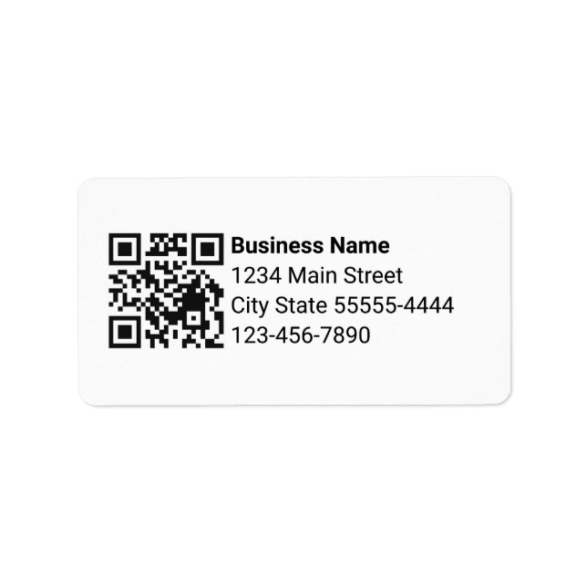 Business QR Code Phone Number Return Address White Label (Front)