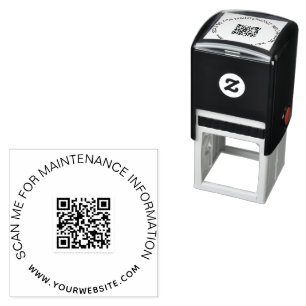 Business qr code product maintenance information self-inking stamp