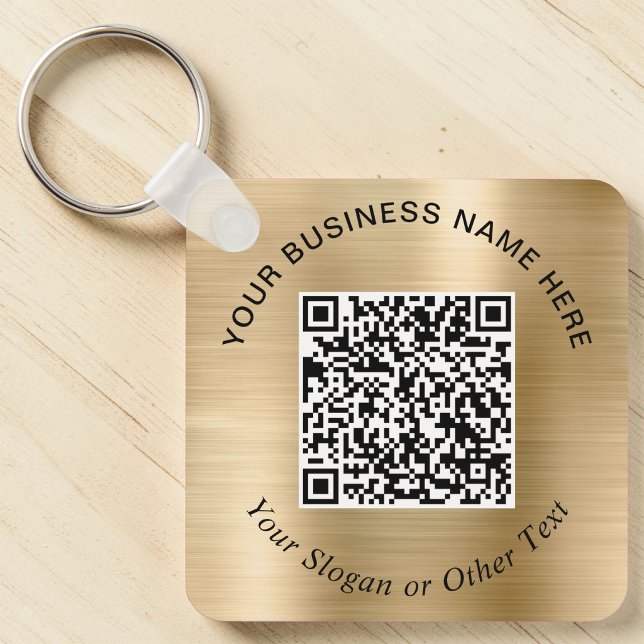 Business QR Code Promotional Gold Keychain (Business QR Code Promotional Gold Keychain)