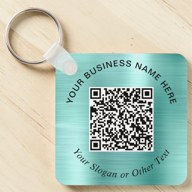 Business QR Code Promotional Teal Mint Green Keychain (Business QR Code Promotional Teal Mint Green Keychain)
