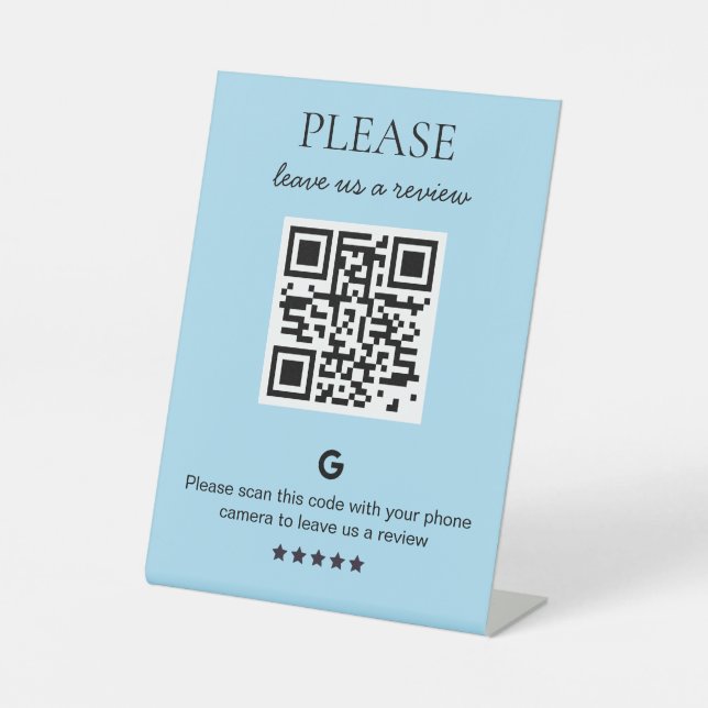 Business QR code Review Pedestal Sign (Front)