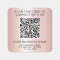 Business QR Code Rose Gold Square Sticker | Zazzle