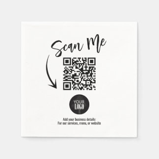 Business QR Code Scan Me Custom Napkins
