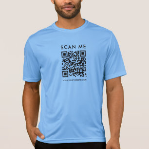Business QR Code Scan Me Mens Double Sided Print T-Shirt