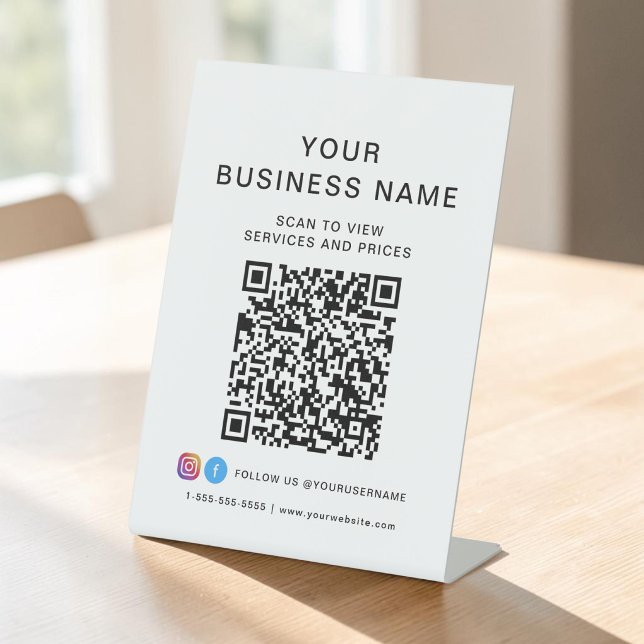 Business QR Code Scan To Connect Pedestal Sign (Business QR Code Scan To Connect Pedestal Sign)