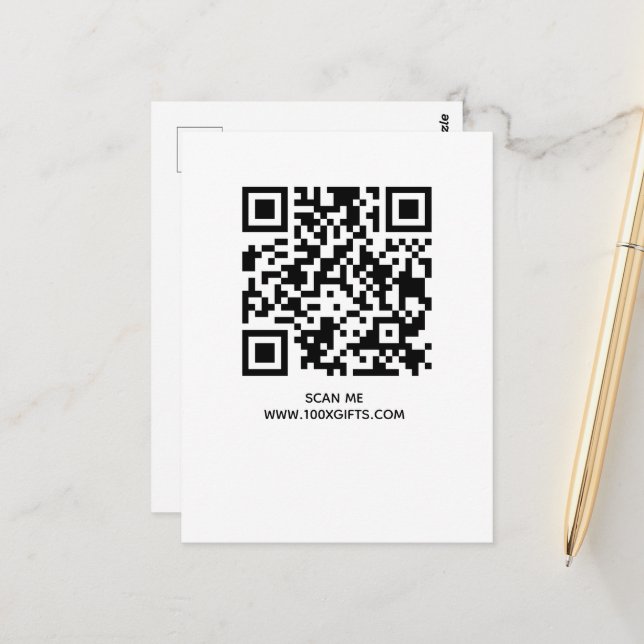 BUSINESS QR CODE SIGN - USE FREE GENERATOR HERE POSTCARD (Front/Back In Situ)