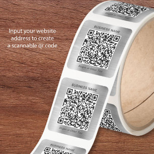 Business QR Code Silver Stickers Roll