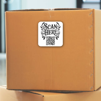 Business QR Code Square Sticker