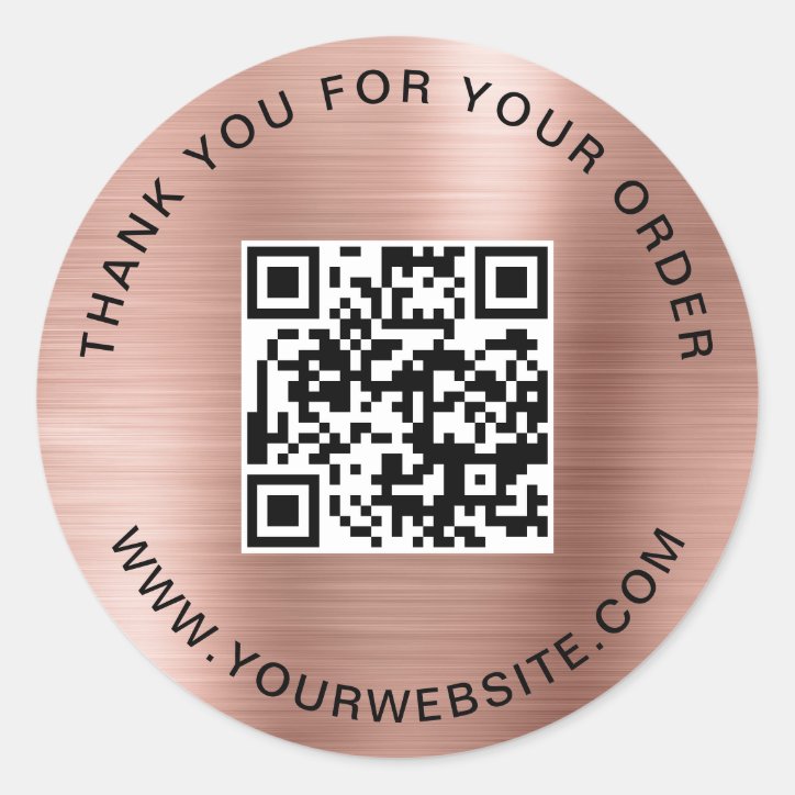 Business QR Code Template Thank You Pink Classic Round Sticker