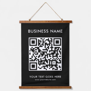 Business QR Code Text Add Logo Create Your Own Hanging Tapestry