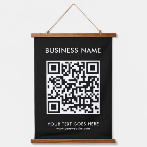 Business QR Code Text Add Logo Create Your Own Hanging Tapestry