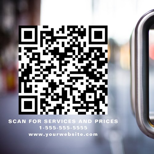 Business QR Code White Window Cling