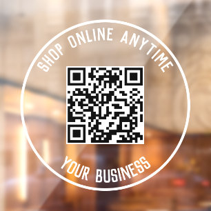Business QR Code Window Cling - Shop Anytime