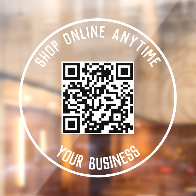 Business QR Code Window Cling - Shop Anytime (Sheet 2)