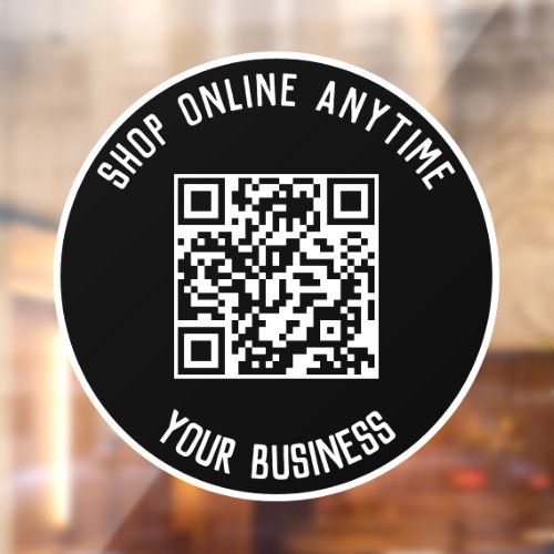 Business QR Code Window Cling _ Shop Anytime