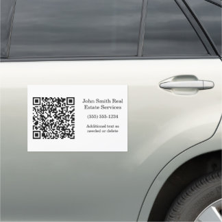 Business QR Code with Company Name Phone Number Car Magnet