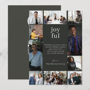 Business QR Logo Christmas Personalized 10 Photo Holiday Card