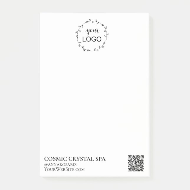 *~* Business QR Simple Minimal Logo AP8 No Post-it Notes (Front)