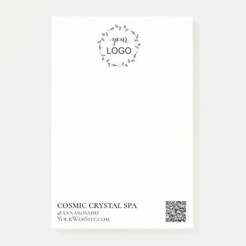 *~* Business QR Simple Minimal Logo AP8 Post-it No Post-it Notes
