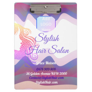 Business Rainbow Waves Clipboard with Logo