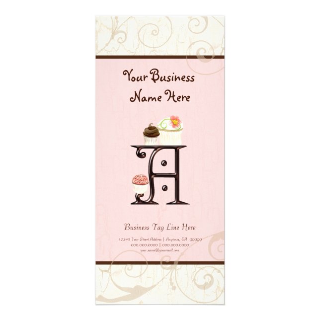 Business Rate Card - Letter A Monogram Dessert Bak (Front)