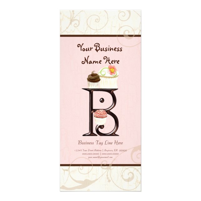 Business Rate Card - Letter B Monogram Dessert Bak (Front)