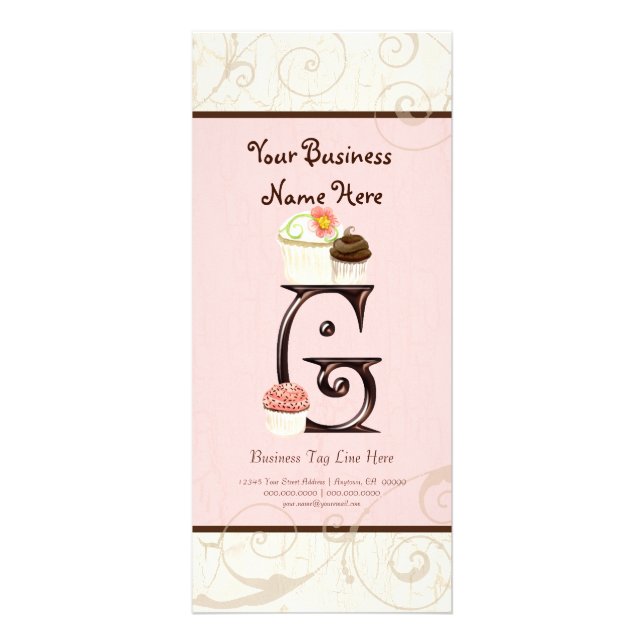 Business Rate Card - Letter G Monogram Dessert Bak (Front)