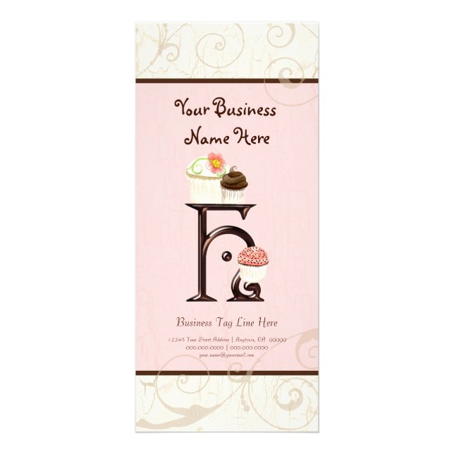 Business Rate Card - Letter H Monogram Dessert Bak (Front)