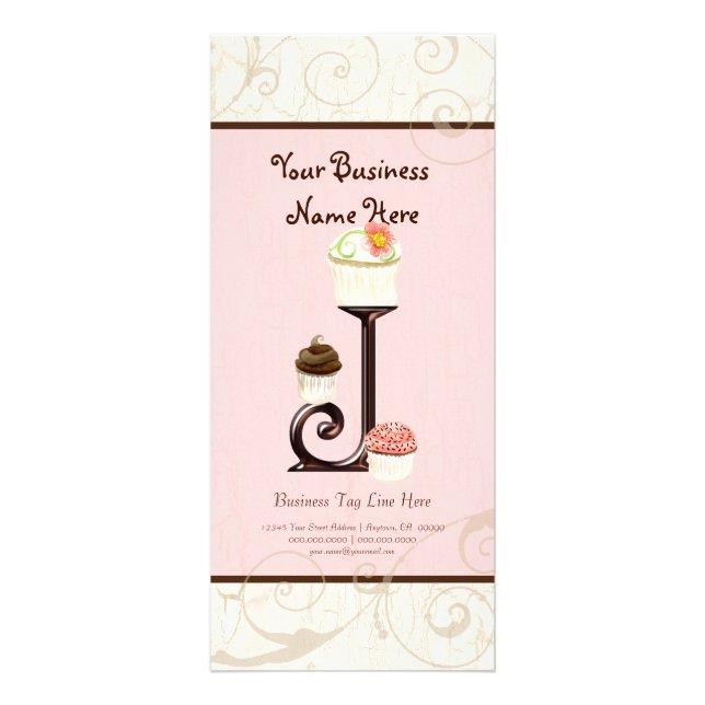 Business Rate Card - Letter J Monogram Dessert Bak (Front)