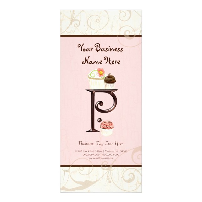 Business Rate Card - Letter P Monogram Dessert Bak (Front)