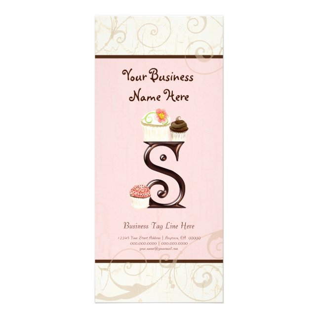 Business Rate Card - Letter S Monogram Dessert Bak (Front)