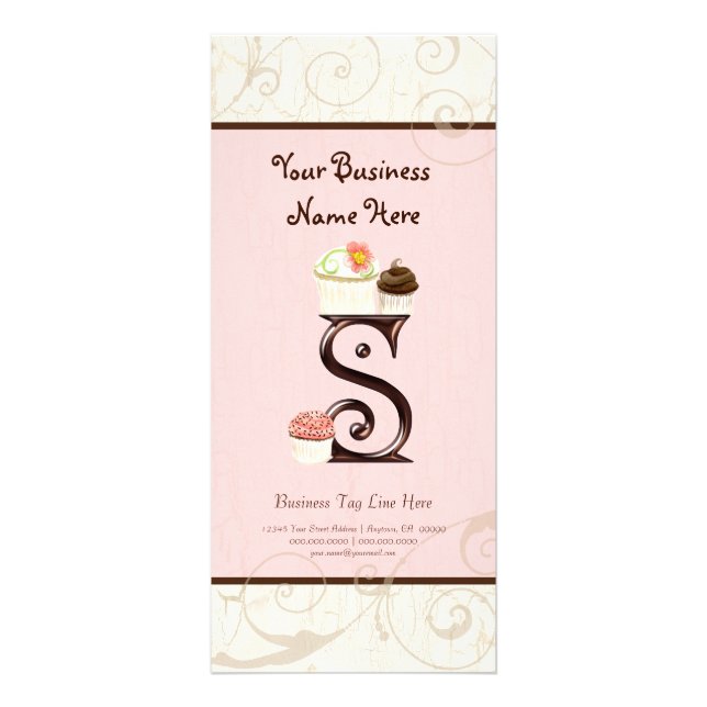 Business Rate Card - Letter S Monogram Dessert Bak (Front)